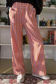 Shoreditch Stripe Lounge Flare Trouser Aperol & Lilac 